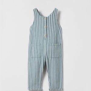 Zara Striped Blue Kids Overalls